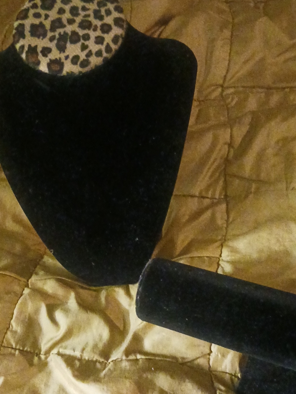 Black Velvet Jewelry Display Bust and Bracelet Bar